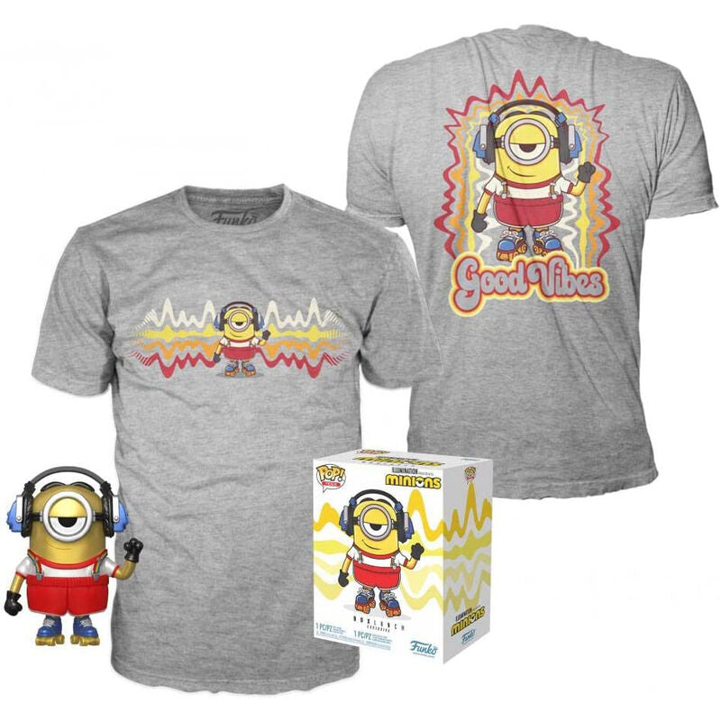 Set figura POP & Tee Minions Roller Skating Stuart Metallic Exclusive XL