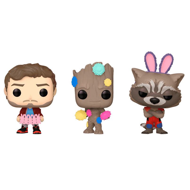 Blister 3 figuras Carrot Pocket POP Marvel Guardianes de la Galaxia Pascua