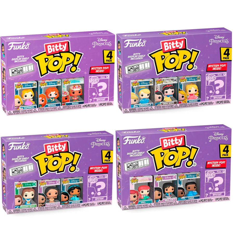 Blister 4 figuras Bitty POP Disney Princesas surtido