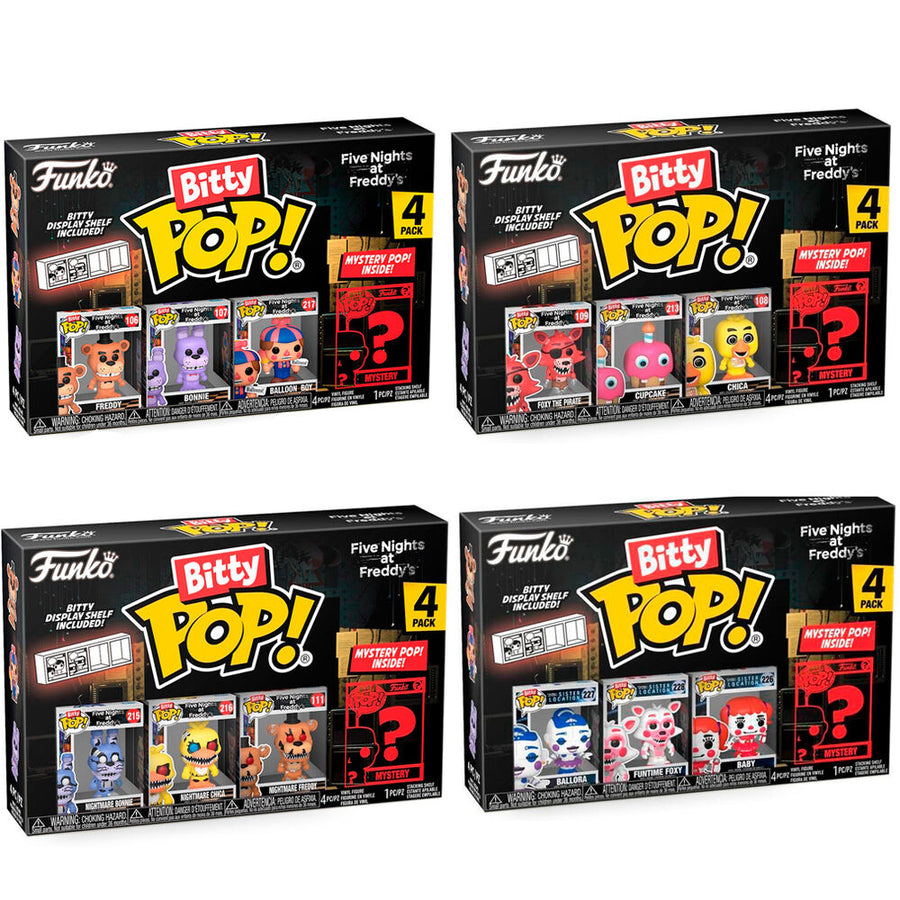 Blister 4 figuras Bitty POP Five Nights at Freddys surtido