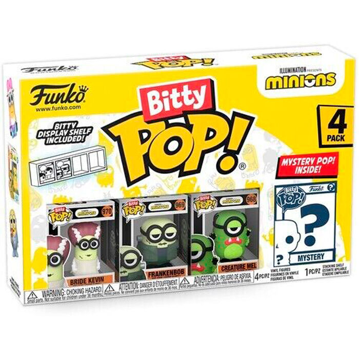 Blister 4 figuras Bitty POP Minions surtido