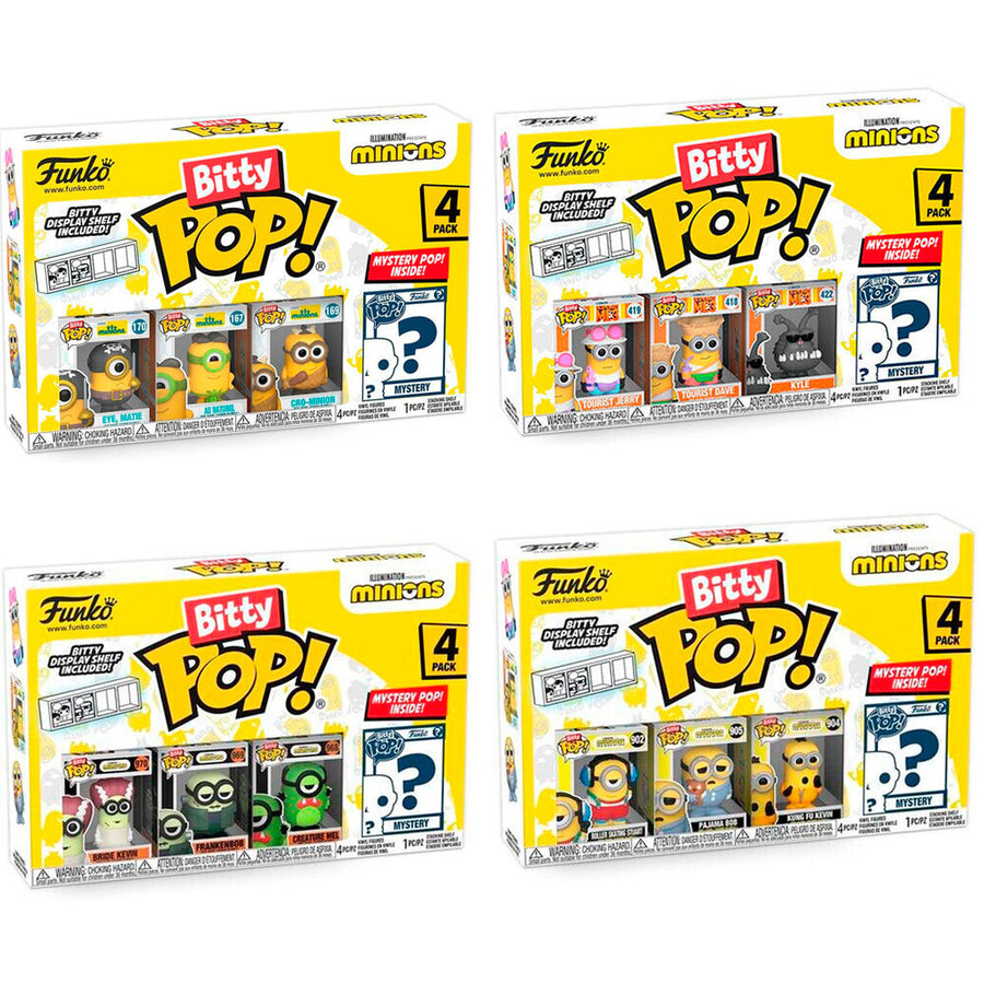 Blister 4 figuras Bitty POP Minions surtido
