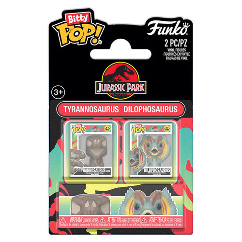 Blister 2 figuras Bitty POP Jurassic Park Tyrannosaurus Fossil & Dilophosaurus